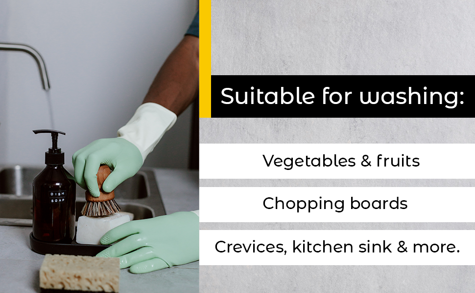 Bamboo Sisal Dish Brush Eco Friendly Firm Bristles For Dishes, Pans, Produce