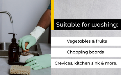 Bamboo Sisal Dish Brush Eco Friendly Firm Bristles For Dishes, Pans, Produce