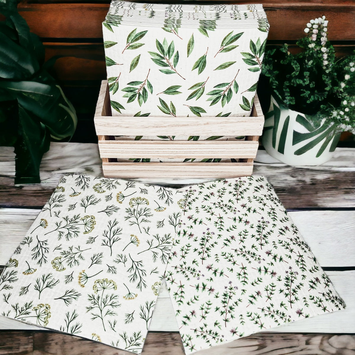 Biodegradable Kitchen Cloths 70% Cellulose 30% Cotton Eco-Friendly Reusable Set