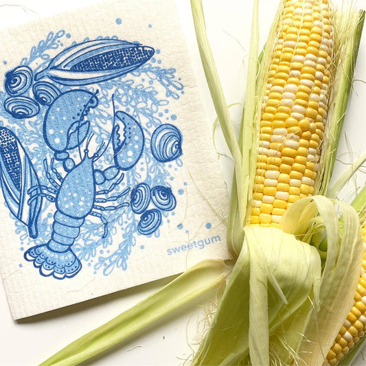 Blue Lobster Swedish Dishcloth | Summer