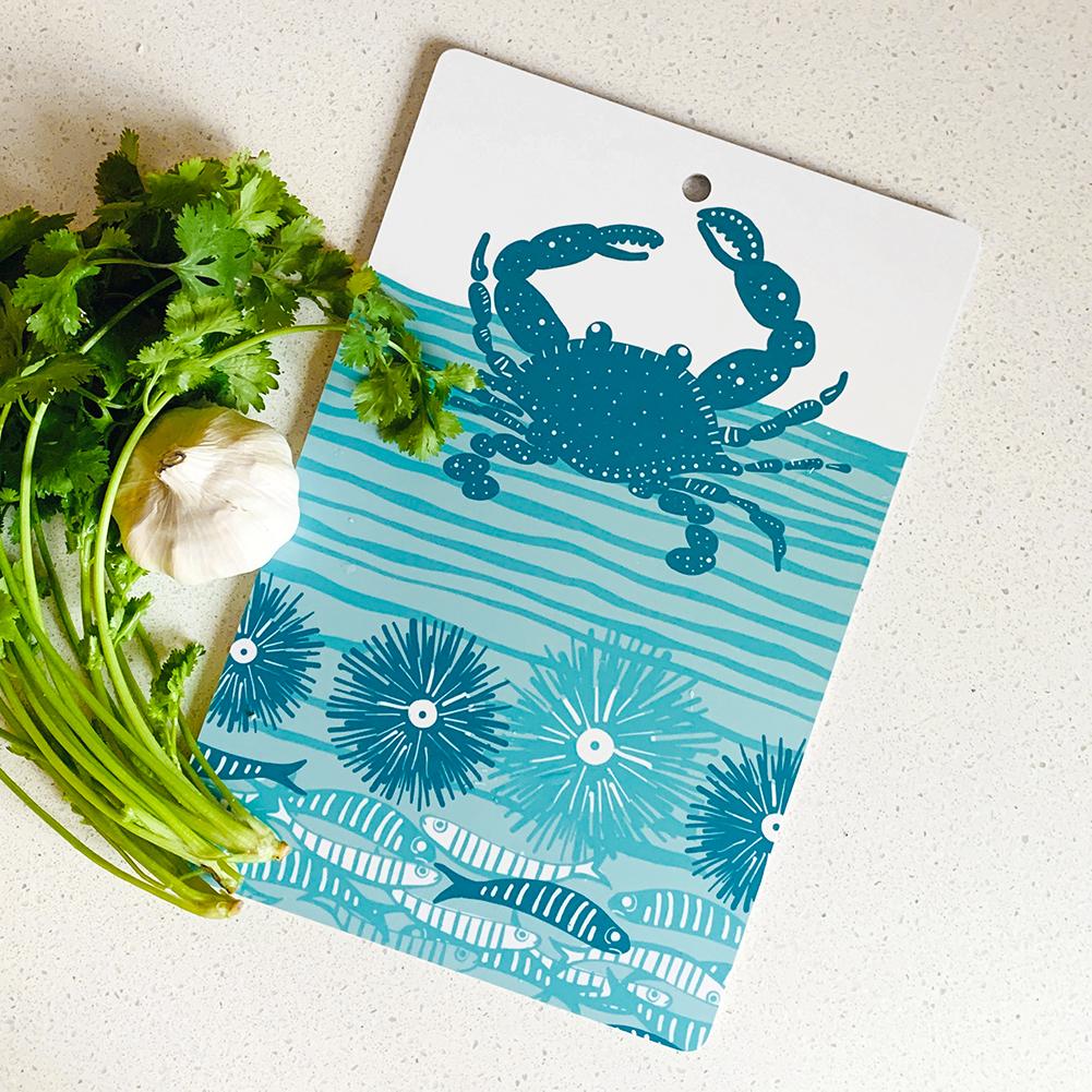 Sustainable Cutting Board | Crab (Teal Blue)