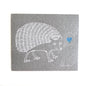 Hedgehog | White on Grey |  Swedish Dishcloth