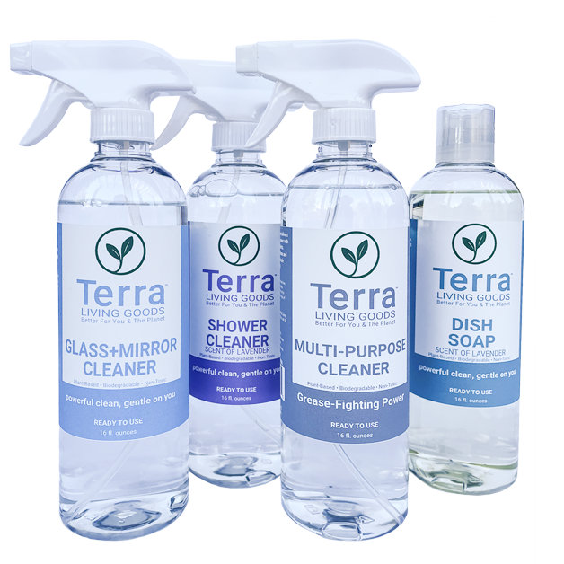 4-Bottle Plant-Based Cleaning Bundle | Eco Friendly Home Set – Terra Living Goods